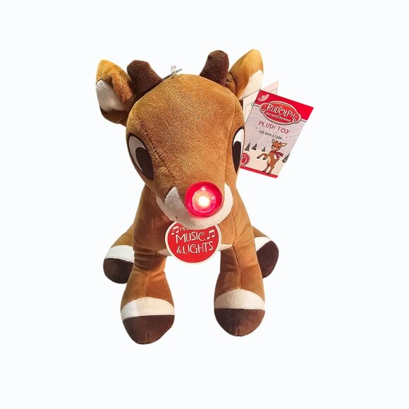 Rudolph The Red Nosed Reindeer Plush 10 in Light Up Musical New with Tags - Picture 3 of 10